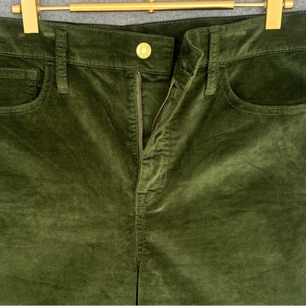 J. Crew Full-length slim wide-leg pant in Stretch Velvet 29 Green - Picture 4 of 11